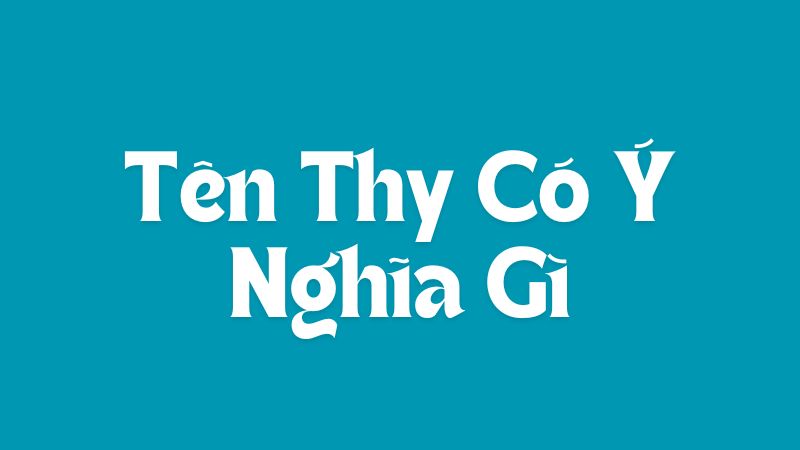 Tên Thy Có Ý Nghĩa Gì Trong Văn Hóa Hán Việt?